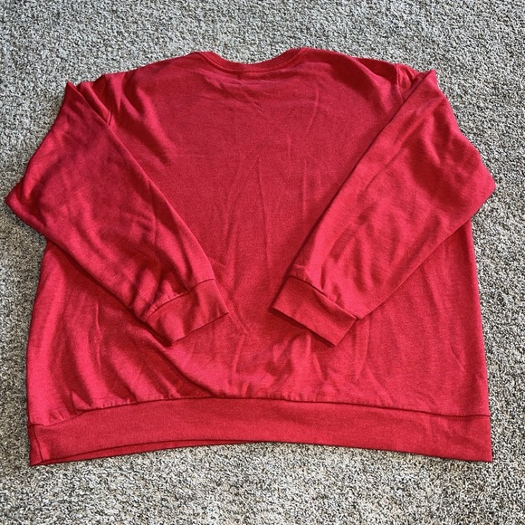 Red Sleighin It Crewneck Christmas Santa Reindeer Holiday Sweatshirt 3XL 54-56 - Picture 2 of 8